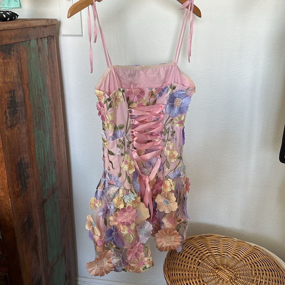 Dollskill sugar thrillz Floral Chiffon Dreams Mini Dress S - Picture 2 of 16